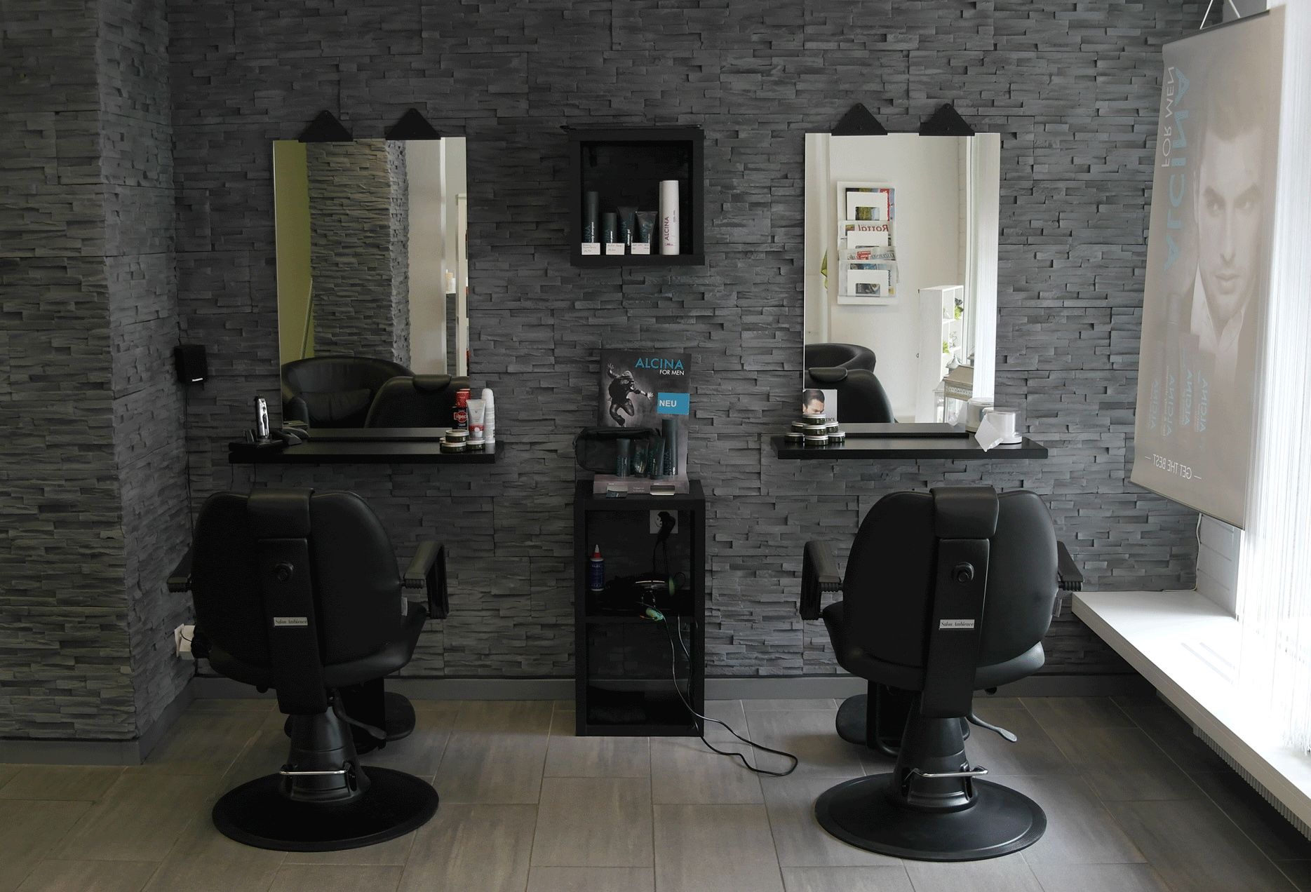 Friseursessel, Coiffeusestuhl, Spiegel